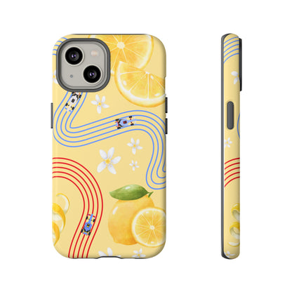 Yellow F1 Racing Bulls and Lemons Phone Case, Trendy F1 Gift, Formula 1 Gift, Cute Fruit F1 Phone Case, Unique Phone Case