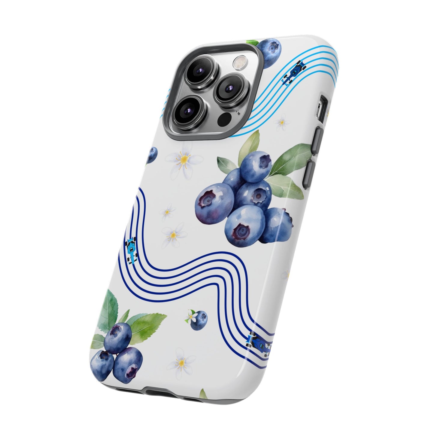 F1 Williams and Blueberries Phone Case, Trendy F1 Gift, Formula 1 Gift, Cute Fruit F1 Phone Case, Unique Phone Case