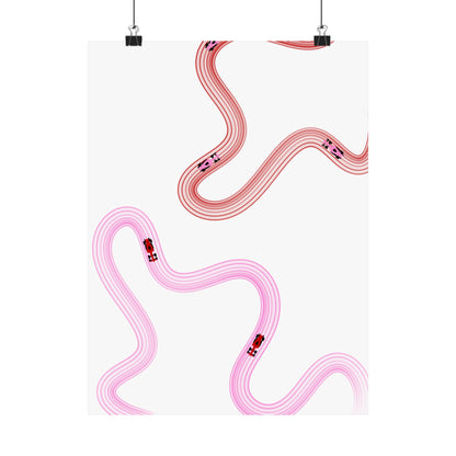 Pink and Red F1 Matte Vertical Poster | Formula 1 Art Print (US SIZING)