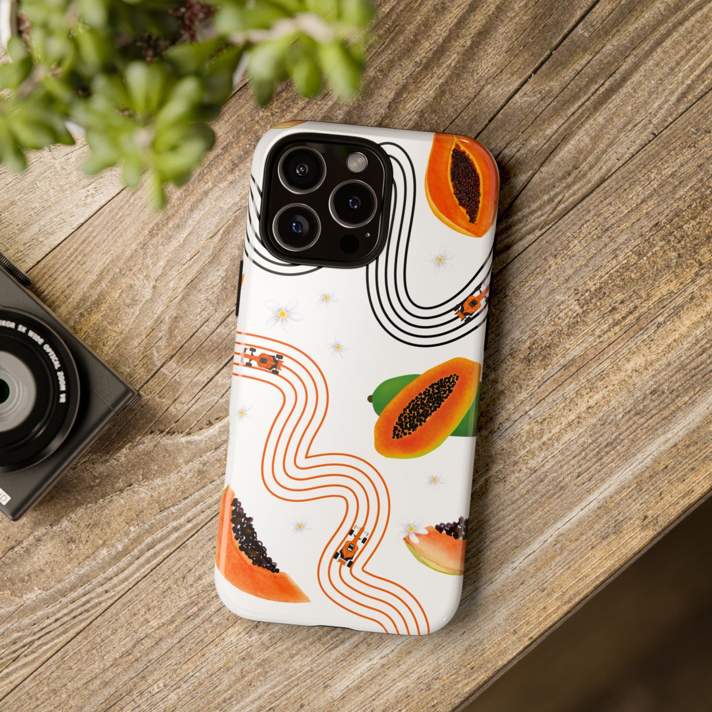 F1 McLaren and Papaya Phone Case , Trendy F1 Gift, Formula 1 Gift, Cute Fruit F1 Phone Case, Unique Phone Case