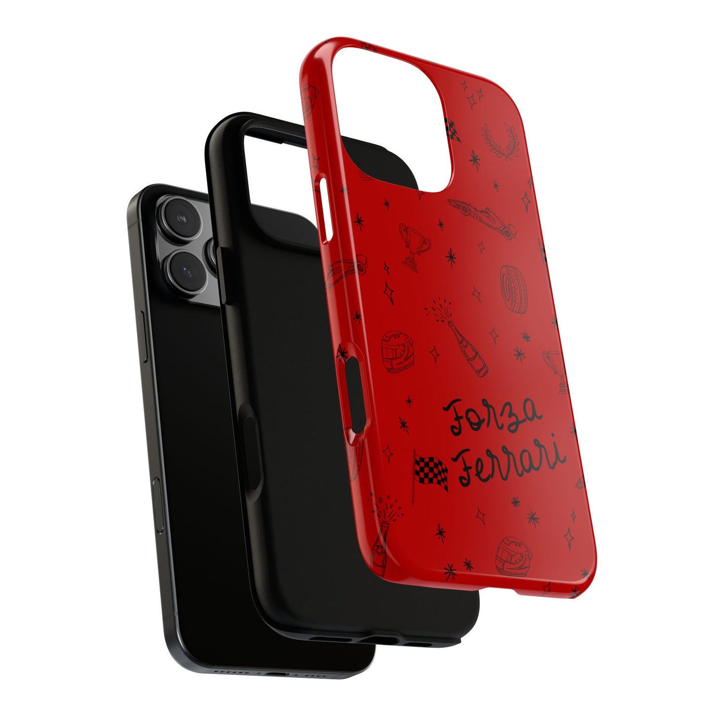 F1 Ferrari Racing Doodle "Forza Ferrari" F1 Phone Case Design