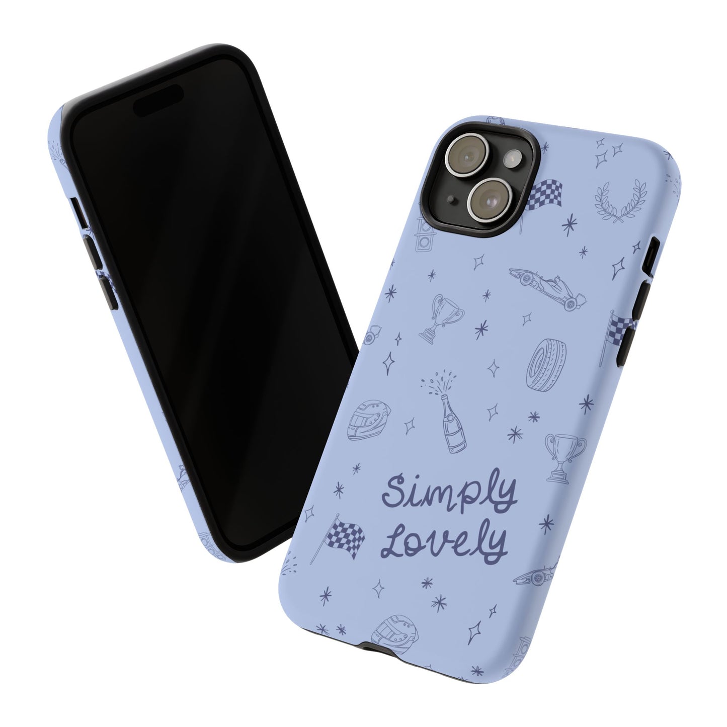 Blue Doodle "Simply Lovely" F1 Phone Case Design