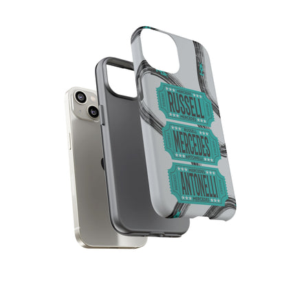 Mercedes F1 Phone Case Painted Ticket Stubs, Trendy F1 Gift, Formula 1 Gift, Cute F1 Phone Case