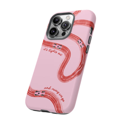 F1 Phone Case Pink and Red Painted "its lights out and away we go", Trendy F1 Gift, Formula 1 Gift, Cute F1 Phone Case, Unique Phone Case