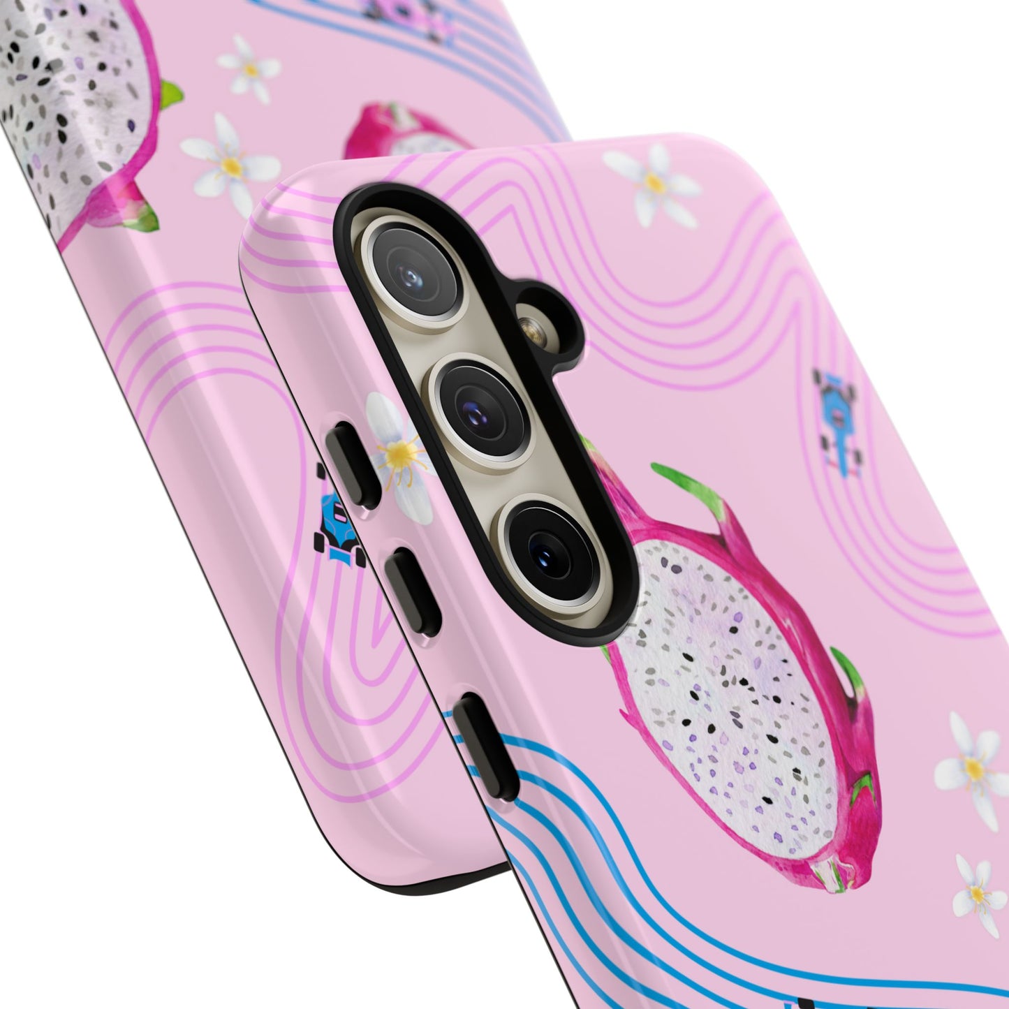 Pink F1 Alpine and Dragonfruit Phone Case, Trendy F1 Gift, Formula 1 Gift, Cute Fruit F1 Phone Case, Unique Phone Case