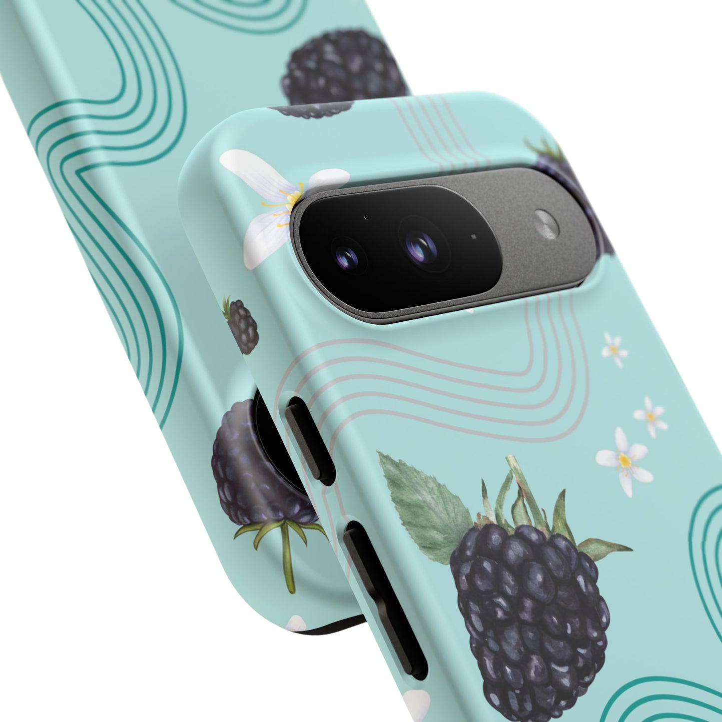 Teal F1 Mercedes and Blackberries Phone Case , Trendy F1 Gift, Formula 1 Gift, Cute Fruit F1 Phone Case, Unique Phone Case