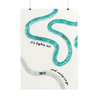 Mercedes Teal and Silver F1 Giclée Print Poster | Minimalist F1 Art - EU SIZING (Physical Print)