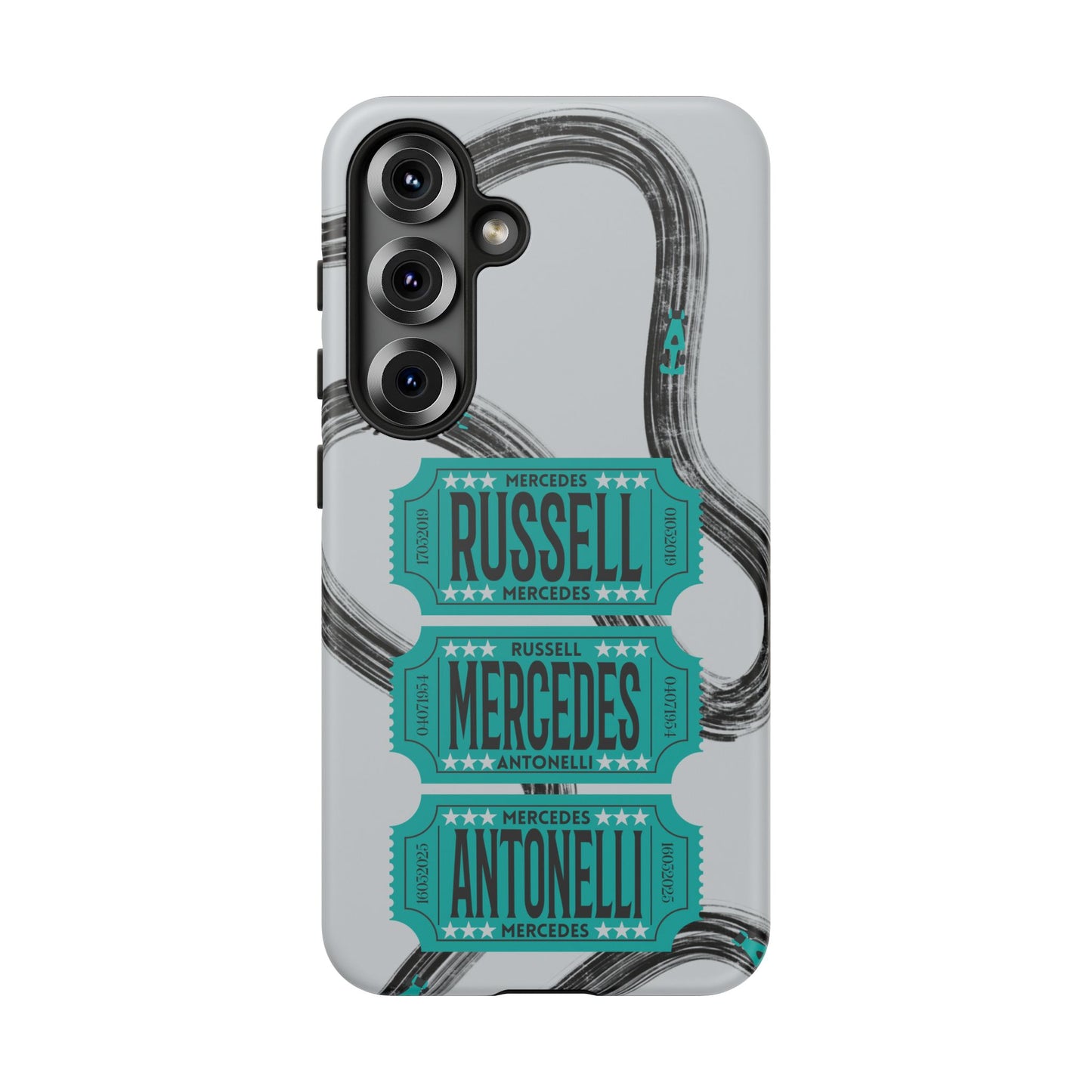 Mercedes F1 Phone Case Painted Ticket Stubs, Trendy F1 Gift, Formula 1 Gift, Cute F1 Phone Case
