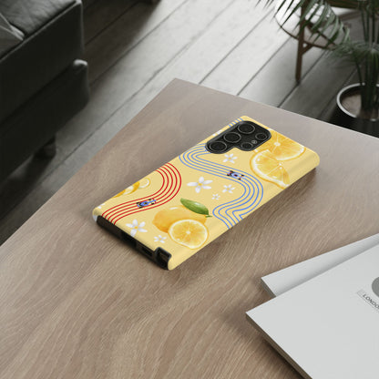 Yellow F1 Racing Bulls and Lemons Phone Case, Trendy F1 Gift, Formula 1 Gift, Cute Fruit F1 Phone Case, Unique Phone Case