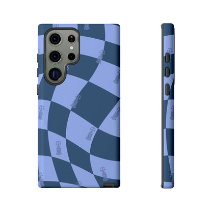 F1 Phone Case Blue Checkerboard Design, Trendy F1 Gift, Formula 1 Gift, Cute F1 Phone Case, Unique Formula One Phone Case