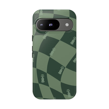F1 Phone Case Green Checkerboard Design, Trendy F1 Gift, Formula 1 Gift, Cute F1 Phone Case, Unique Formula One Phone Case