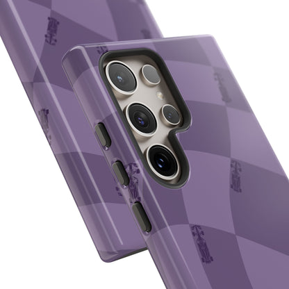 F1 Phone Case Purple Checkered Design, Trendy F1 Gift, Formula 1 Gift, Cute F1 Phone Case, Unique Formula One Phone Case