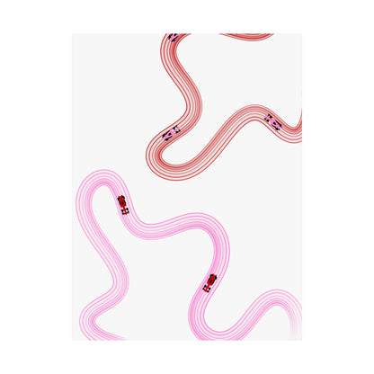 Pink and Red F1 Matte Vertical Poster | Formula 1 Art Print (US SIZING)