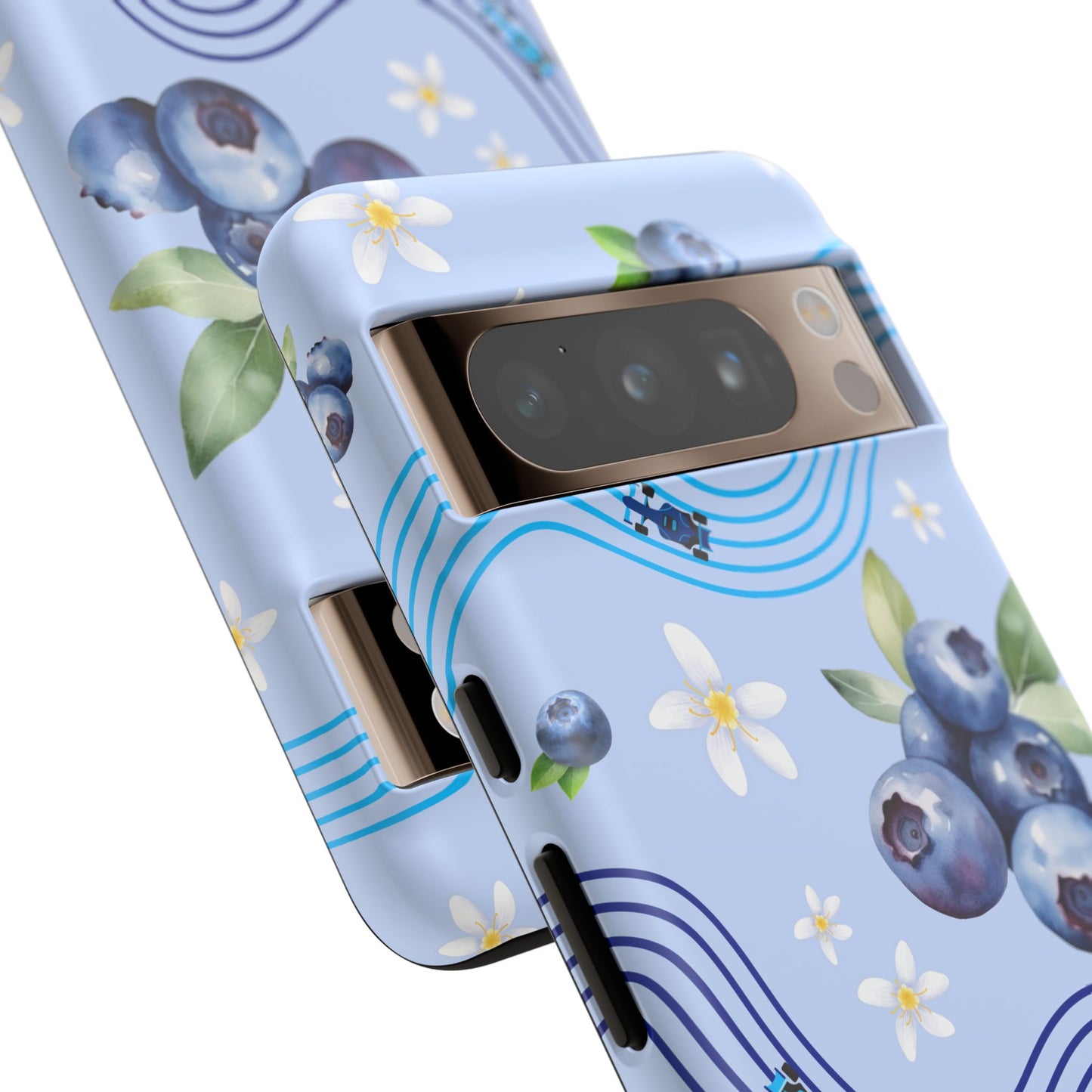 Blue F1 Williams and Blueberries Phone Case, Trendy F1 Gift, Formula 1 Gift, Cute Fruit F1 Phone Case, Unique Phone Case