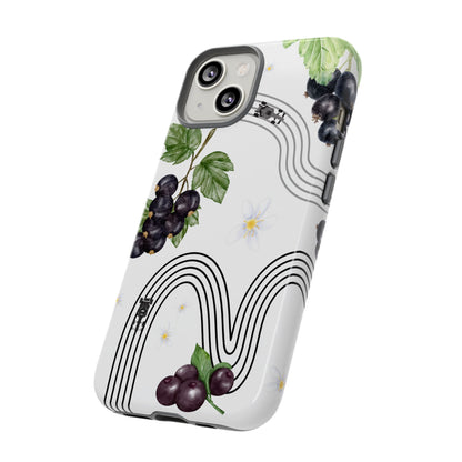 F1 Cadillac and Black Currants Phone Case, Trendy F1 Gift, Formula 1 Gift, Cute Fruit F1 Phone Case, Unique Phone Case
