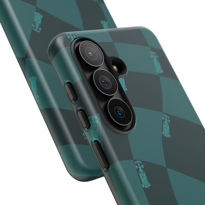 F1 Phone Case Teal Checkered Design, Trendy F1 Gift, Formula 1 Gift, Cute F1 Phone Case, Unique Formula One Phone Case
