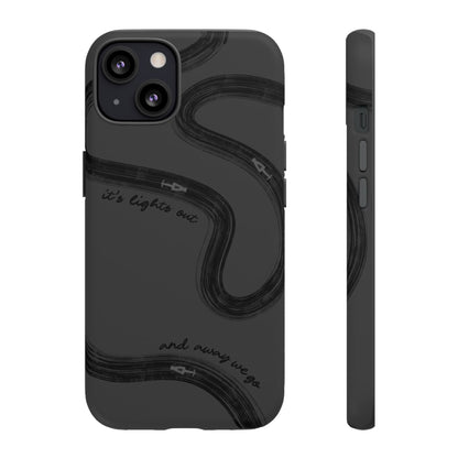 F1 Phone Case Monochrome Black Painted "its lights out and away we go", Trendy F1 Gift, Formula 1 Gift, Cute F1 Phone Case, Phone Case
