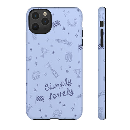 Blue Doodle "Simply Lovely" F1 Phone Case Design