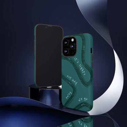 Teal Lights Out F1 Phone Case Design, Trendy F1 Gift, Formula 1 Gift, Cute F1 Phone Case, Unique Formula One Phone Case