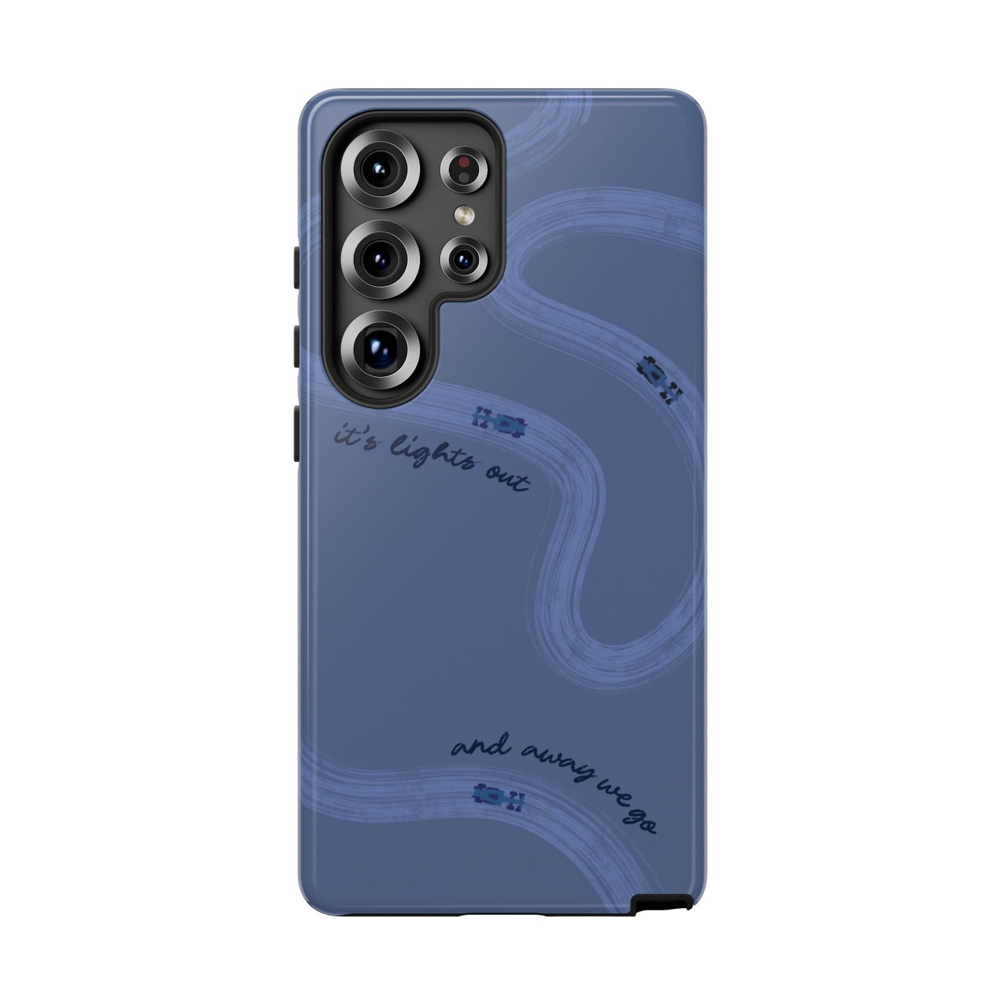 F1 Phone Case Monochrome Dark Blue Painted "its lights out and away we go", Trendy F1 Gift, Formula 1 Gift, Cute F1 Phone Case, Phone Case