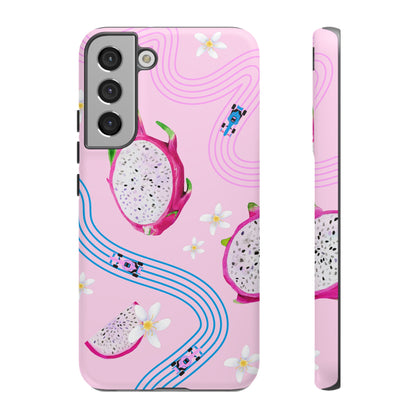 Pink F1 Alpine and Dragonfruit Phone Case, Trendy F1 Gift, Formula 1 Gift, Cute Fruit F1 Phone Case, Unique Phone Case