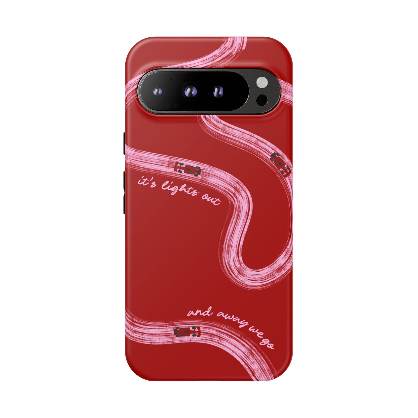 Red and Pink Lights Out F1 Phone Case Design, Trendy F1 Gift, Formula 1 Gift, Cute F1 Phone Case, Unique Formula One Phone Case