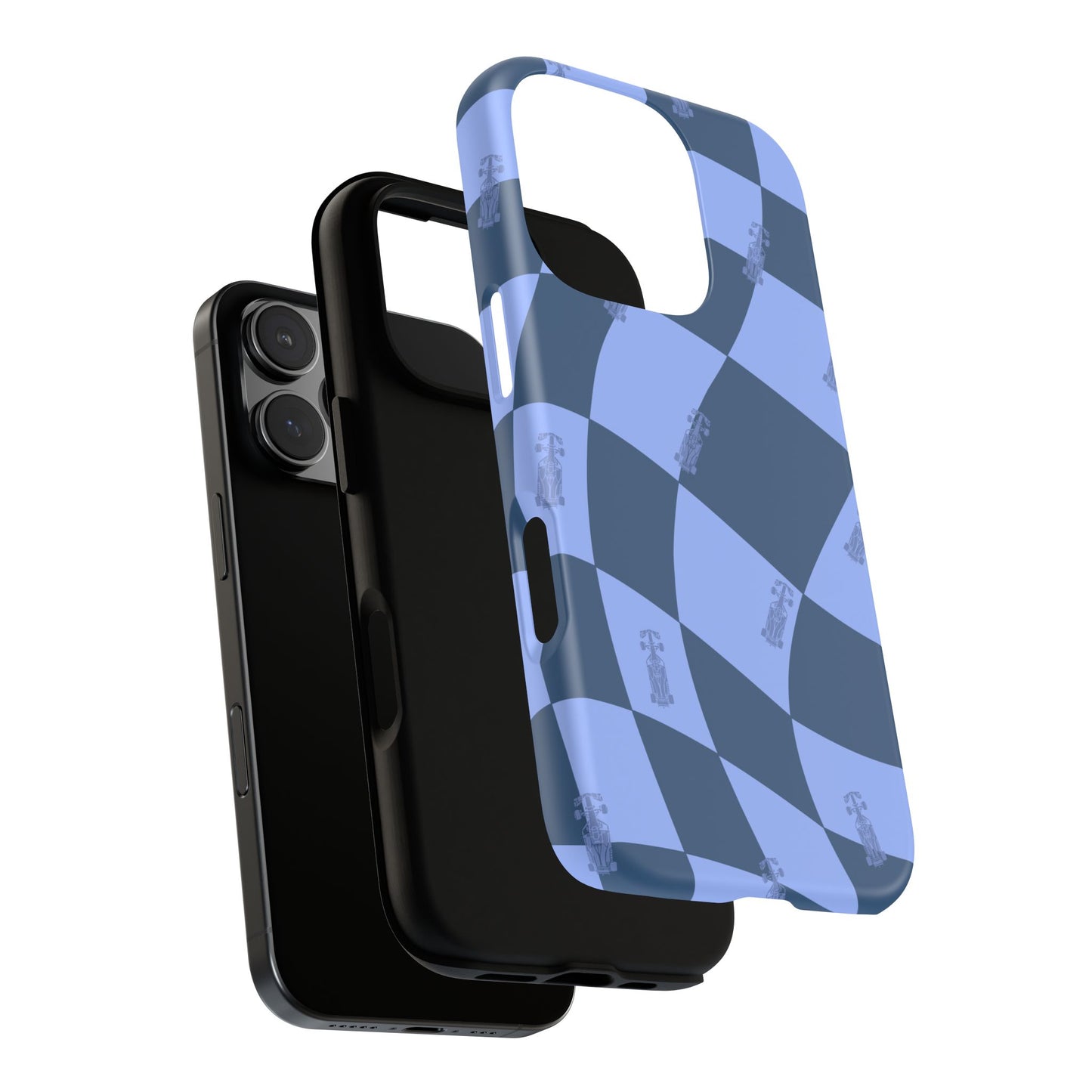 F1 Phone Case Blue Checkerboard Design, Trendy F1 Gift, Formula 1 Gift, Cute F1 Phone Case, Unique Formula One Phone Case