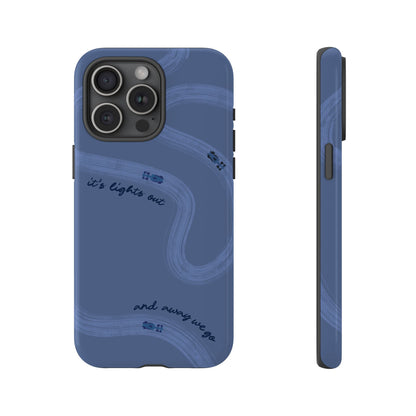 F1 Phone Case Monochrome Dark Blue Painted "its lights out and away we go", Trendy F1 Gift, Formula 1 Gift, Cute F1 Phone Case, Phone Case