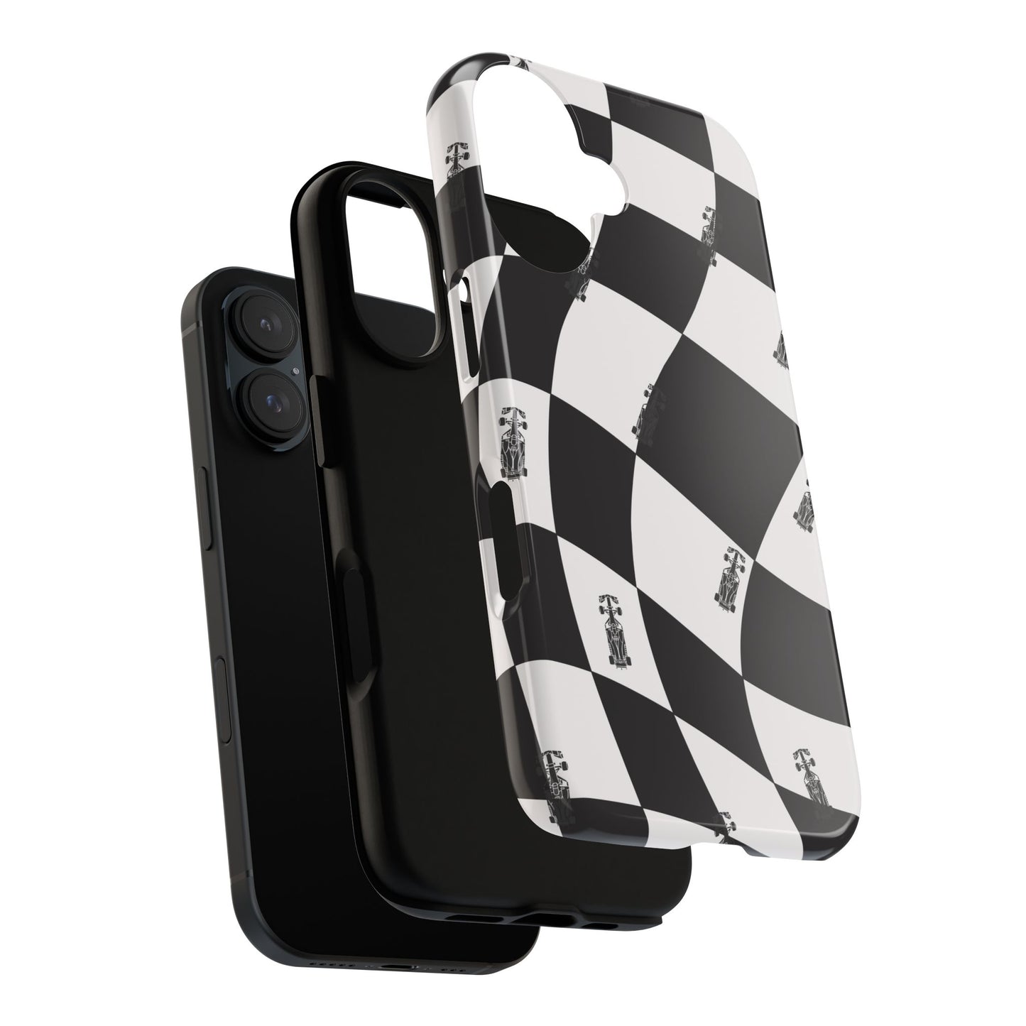 F1 Phone Case Black and White Checkered Design, Trendy F1 Gift, Formula 1 Gift, Cute F1 Phone Case, Unique Formula One Phone Case