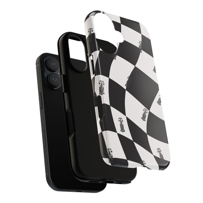 F1 Phone Case Black and White Checkered Design, Trendy F1 Gift, Formula 1 Gift, Cute F1 Phone Case, Unique Formula One Phone Case