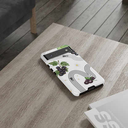 F1 Cadillac and Black Currants Phone Case, Trendy F1 Gift, Formula 1 Gift, Cute Fruit F1 Phone Case, Unique Phone Case
