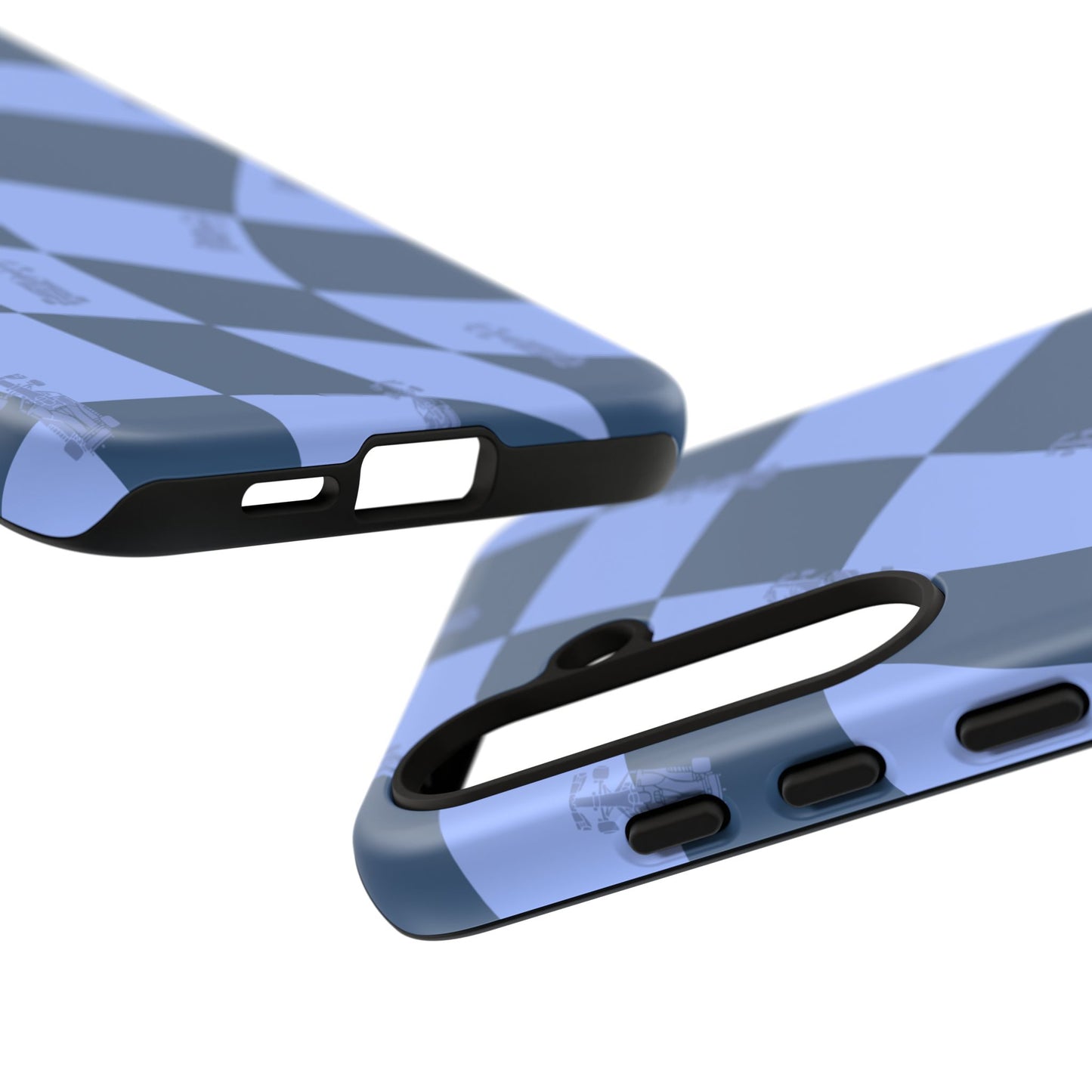 F1 Phone Case Blue Checkerboard Design, Trendy F1 Gift, Formula 1 Gift, Cute F1 Phone Case, Unique Formula One Phone Case
