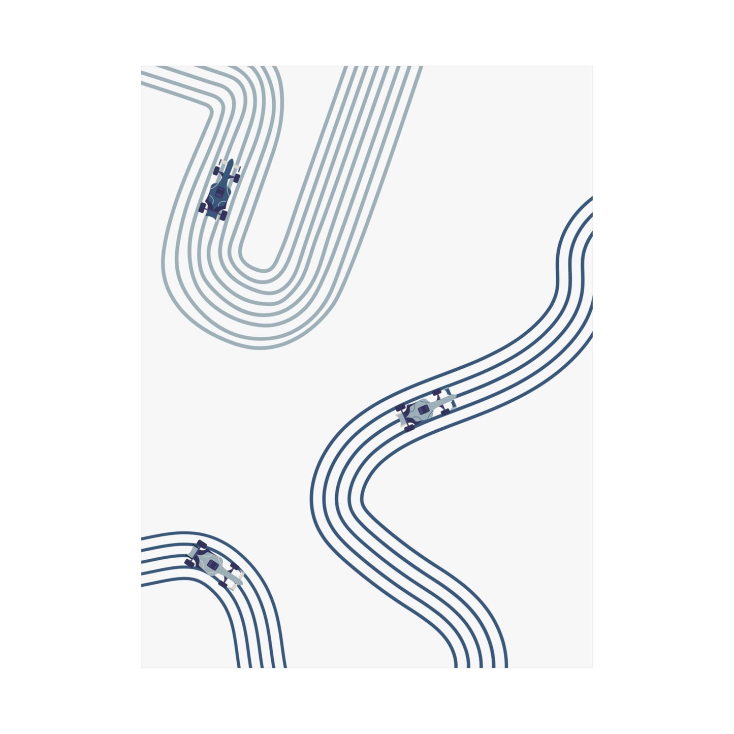 Abstract Blue F1 Matte Vertical Poster | F1 Giclée Art Print (US SIZING)