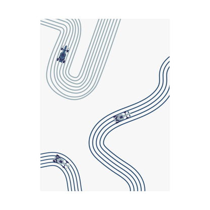 Abstract Blue F1 Matte Vertical Poster | F1 Giclée Art Print (US SIZING)