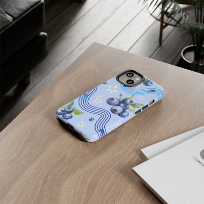 Blue F1 Williams and Blueberries Phone Case, Trendy F1 Gift, Formula 1 Gift, Cute Fruit F1 Phone Case, Unique Phone Case