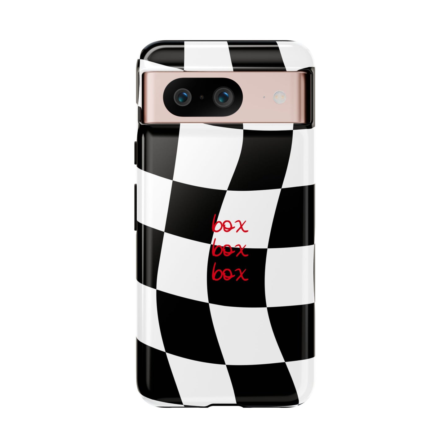 Black and Red Checkered F1 Phone Case, Box Box Box F1 Phone Case