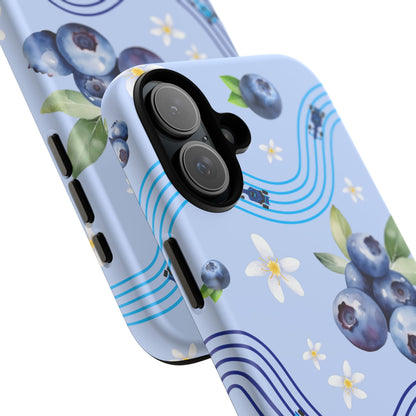 Blue F1 Williams and Blueberries Phone Case, Trendy F1 Gift, Formula 1 Gift, Cute Fruit F1 Phone Case, Unique Phone Case