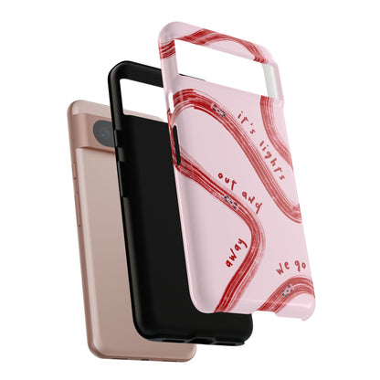 Pink and Red Lights Out F1 Phone Case Design, Trendy F1 Gift, Formula 1 Gift, Cute F1 Phone Case, Unique Formula One Phone Case