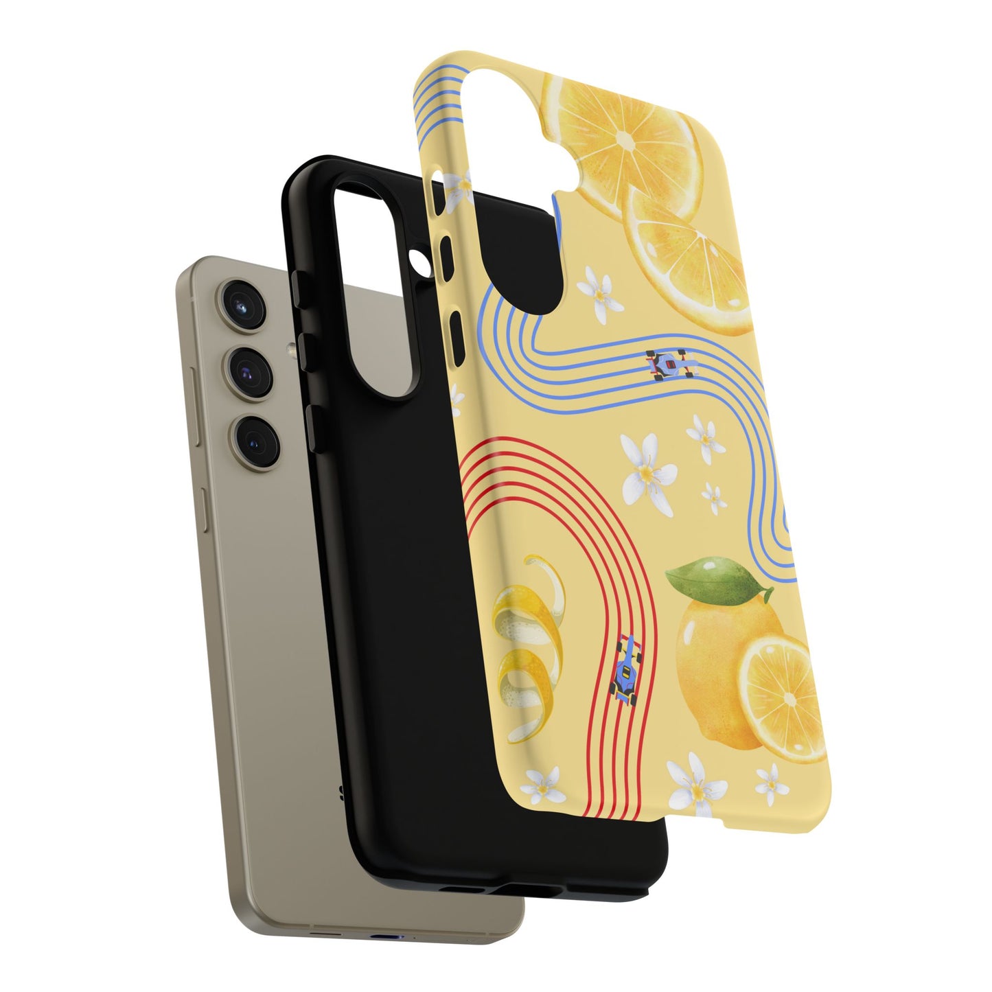 Yellow F1 Racing Bulls and Lemons Phone Case, Trendy F1 Gift, Formula 1 Gift, Cute Fruit F1 Phone Case, Unique Phone Case