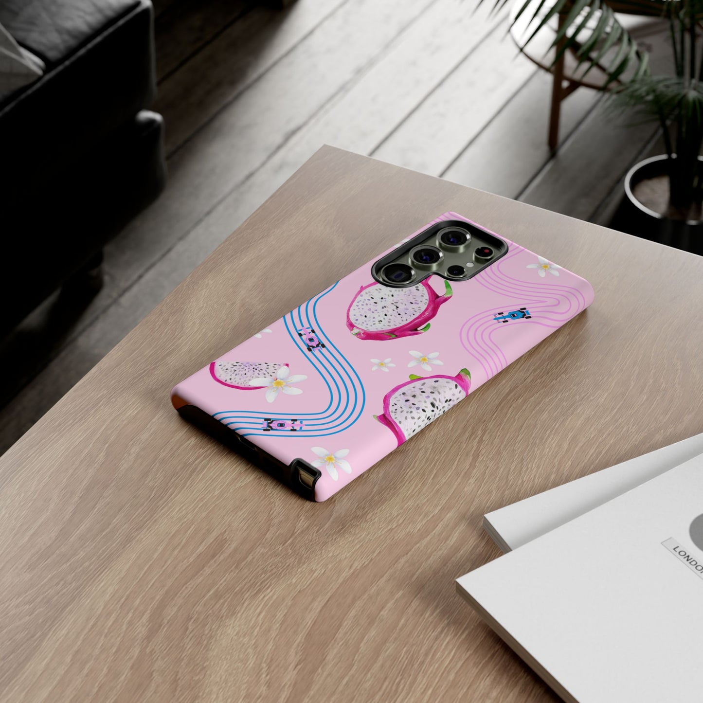Pink F1 Alpine and Dragonfruit Phone Case, Trendy F1 Gift, Formula 1 Gift, Cute Fruit F1 Phone Case, Unique Phone Case