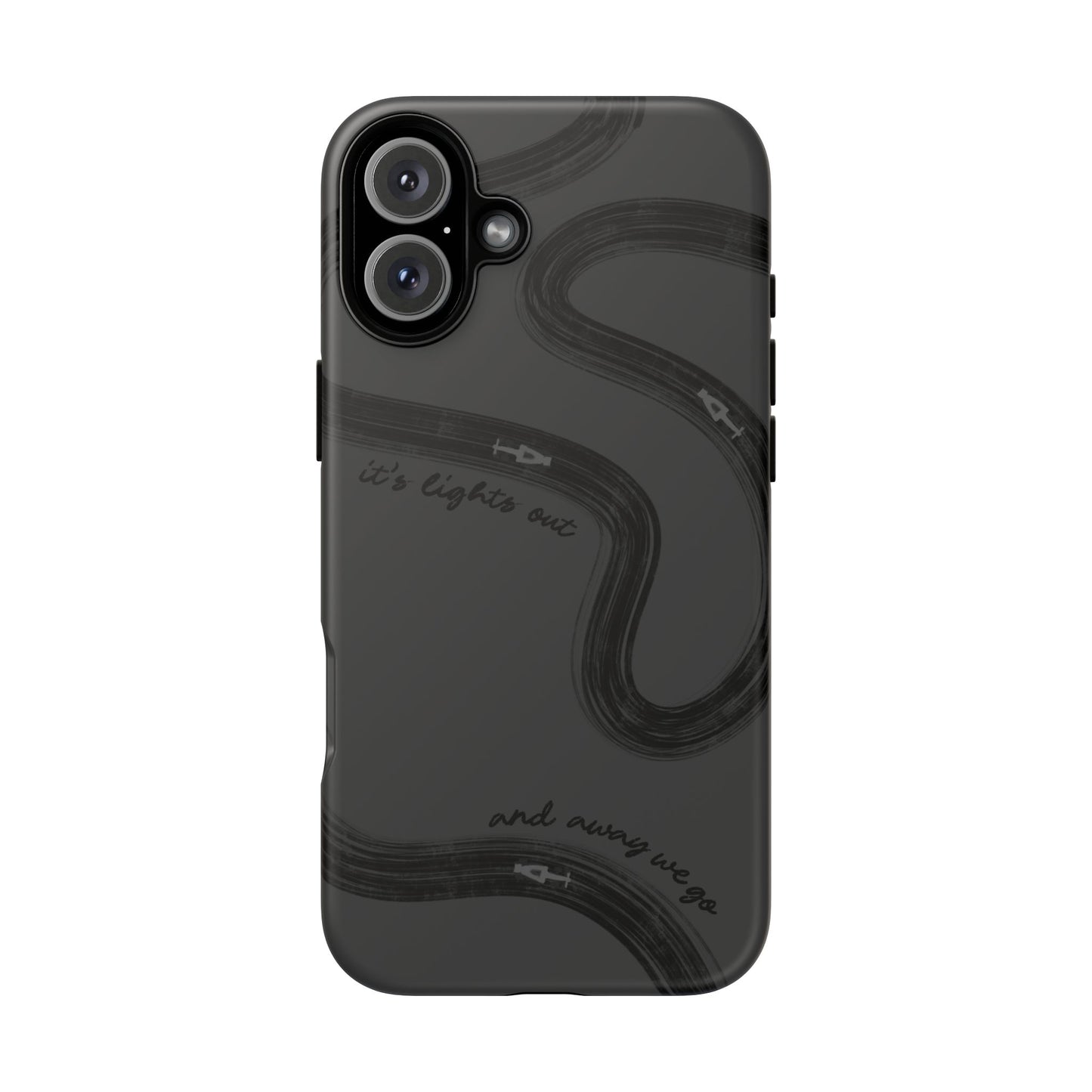 F1 Phone Case Monochrome Black Painted "its lights out and away we go", Trendy F1 Gift, Formula 1 Gift, Cute F1 Phone Case, Phone Case
