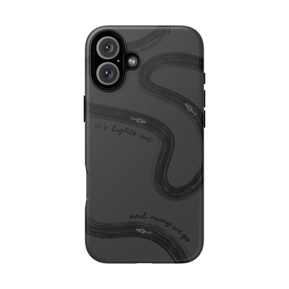F1 Phone Case Monochrome Black Painted "its lights out and away we go", Trendy F1 Gift, Formula 1 Gift, Cute F1 Phone Case, Phone Case
