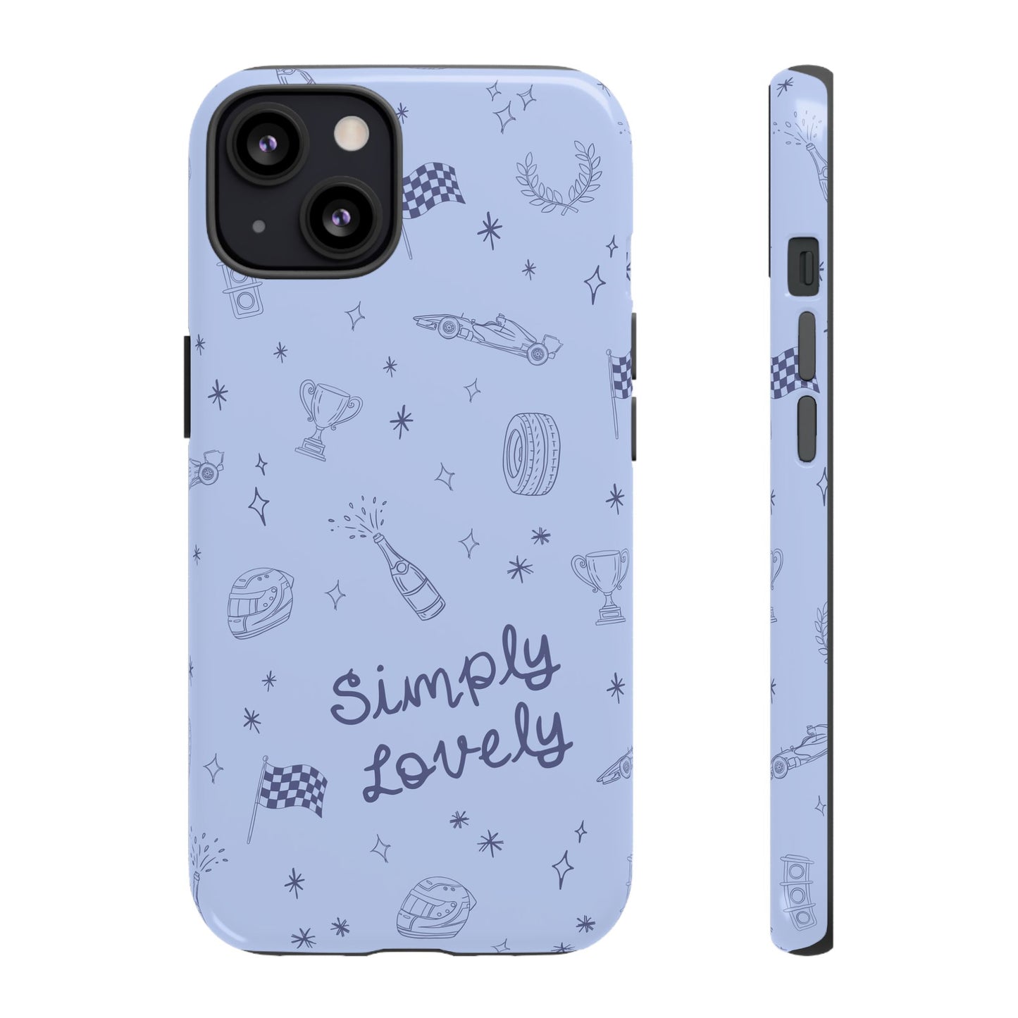 Blue Doodle "Simply Lovely" F1 Phone Case Design