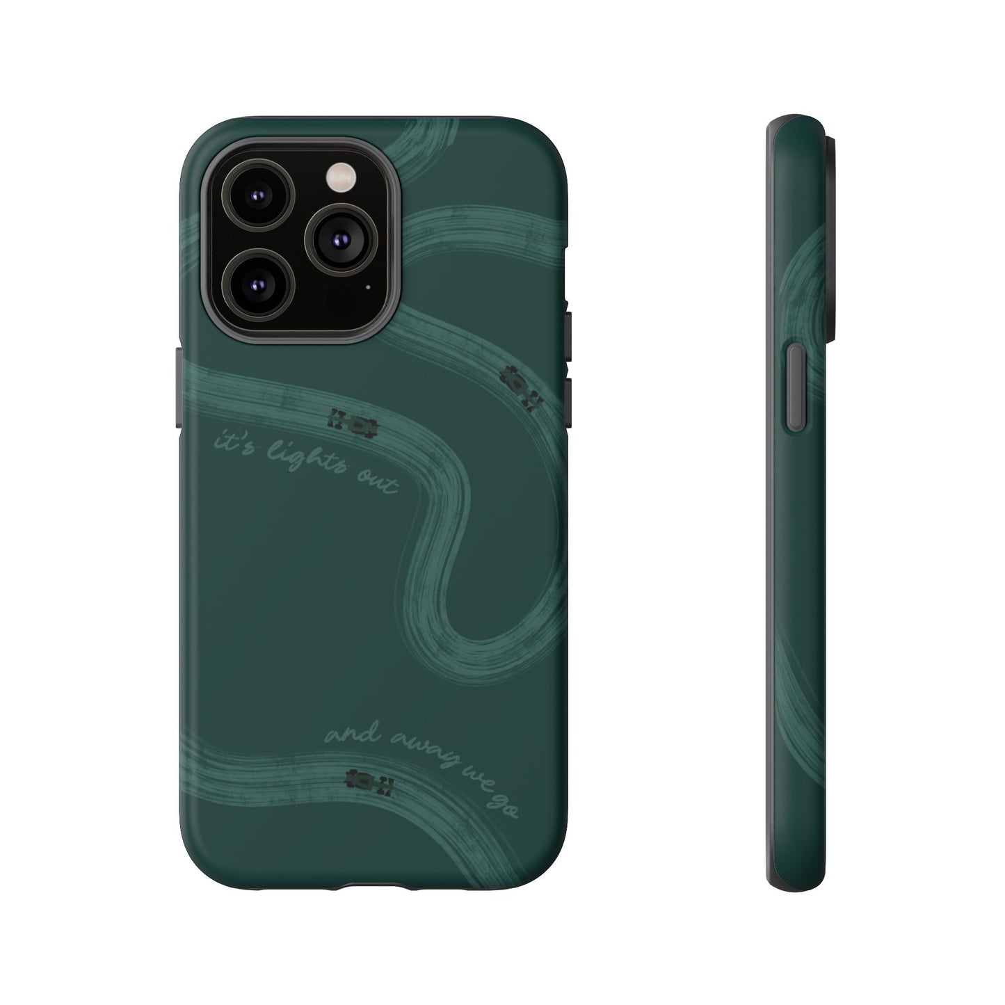 F1 Phone Case Monochrome Green Painted "its lights out and away we go", Trendy F1 Gift, Formula 1 Gift, Cute F1 Phone Case, Phone Case