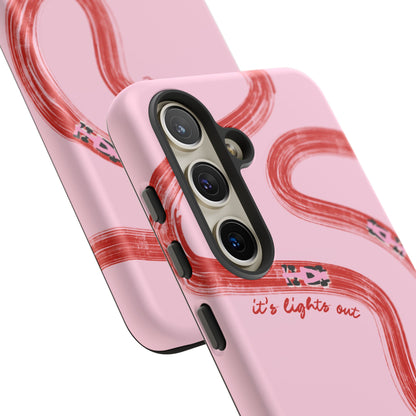 F1 Phone Case Pink and Red Painted "its lights out and away we go", Trendy F1 Gift, Formula 1 Gift, Cute F1 Phone Case, Unique Phone Case