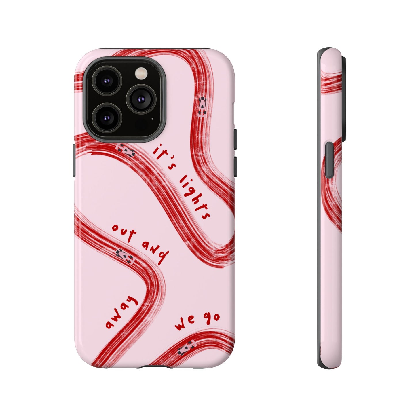 Pink and Red Lights Out F1 Phone Case Design, Trendy F1 Gift, Formula 1 Gift, Cute F1 Phone Case, Unique Formula One Phone Case