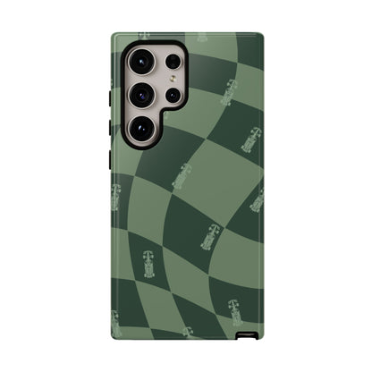 F1 Phone Case Green Checkerboard Design, Trendy F1 Gift, Formula 1 Gift, Cute F1 Phone Case, Unique Formula One Phone Case