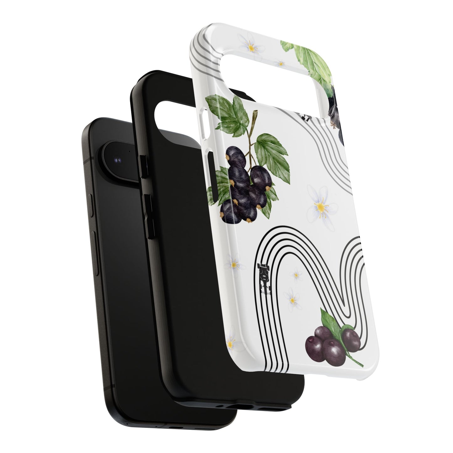 F1 Cadillac and Black Currants Phone Case, Trendy F1 Gift, Formula 1 Gift, Cute Fruit F1 Phone Case, Unique Phone Case