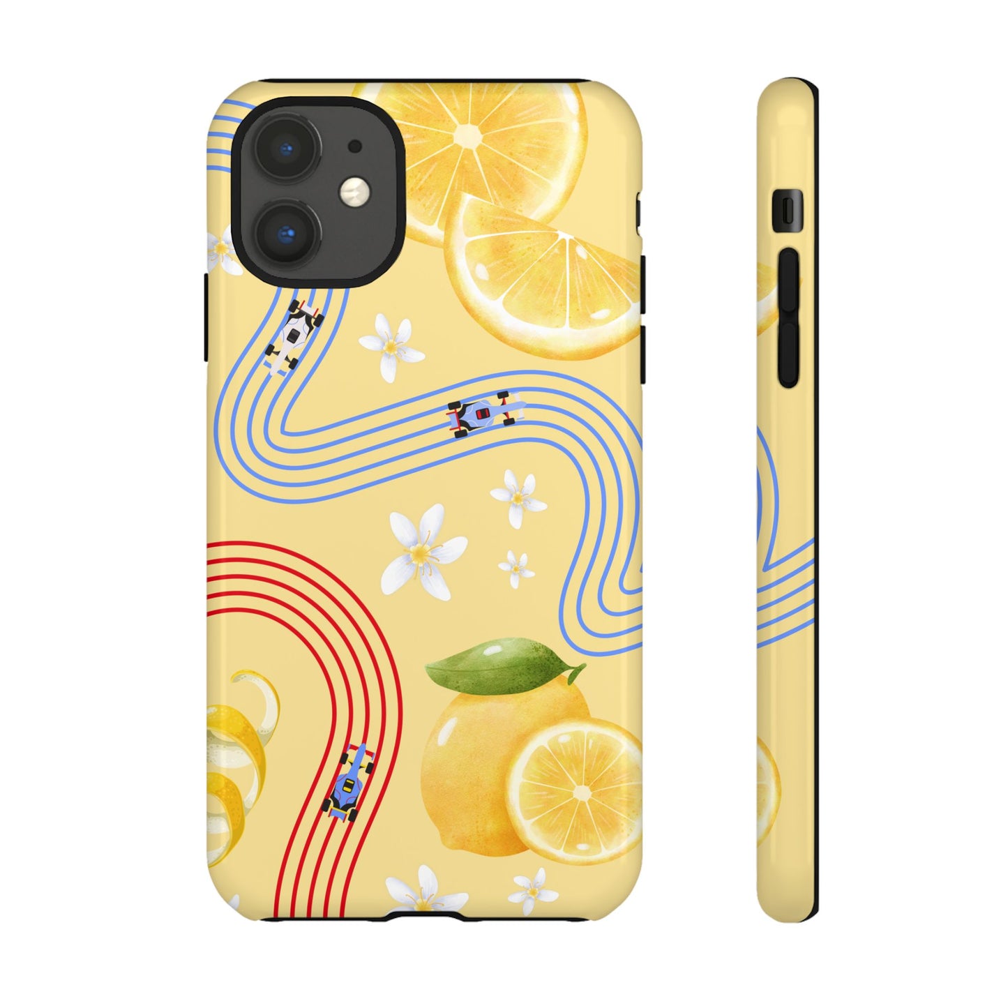 Yellow F1 Racing Bulls and Lemons Phone Case, Trendy F1 Gift, Formula 1 Gift, Cute Fruit F1 Phone Case, Unique Phone Case