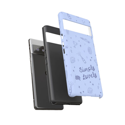 Blue Doodle "Simply Lovely" F1 Phone Case Design